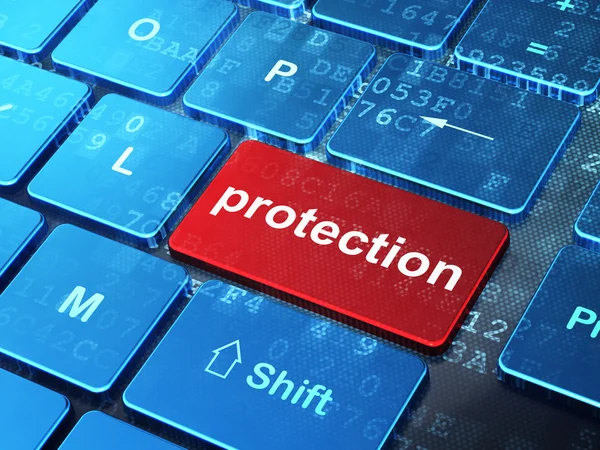 Privacy concept: Protection on computer keyboard background — Stock Photo, Image