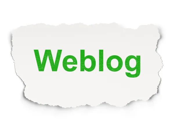 Concepto de diseño web: Weblog (alemán) sobre fondo de papel —  Fotos de Stock