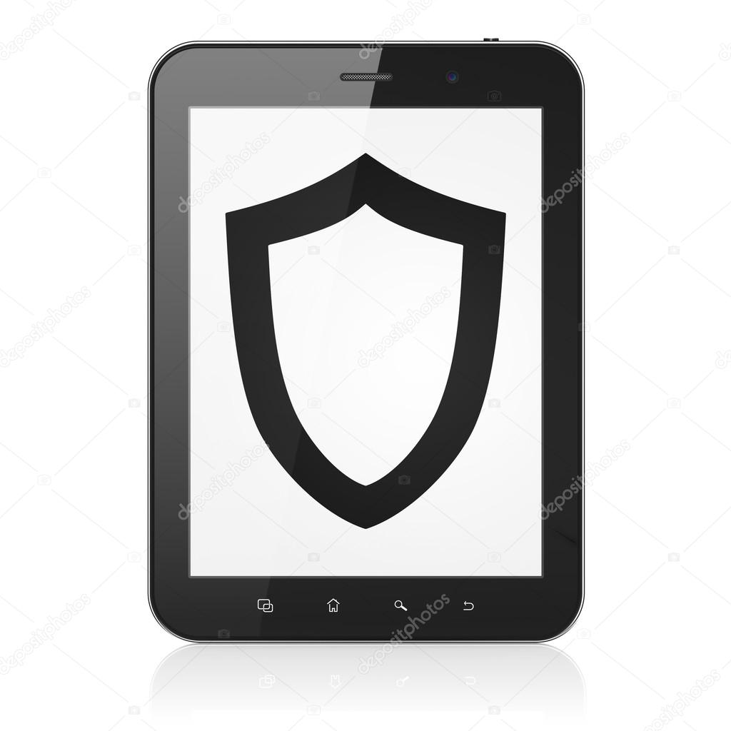 Privacy concept: Contoured Shield on tablet pc computer
