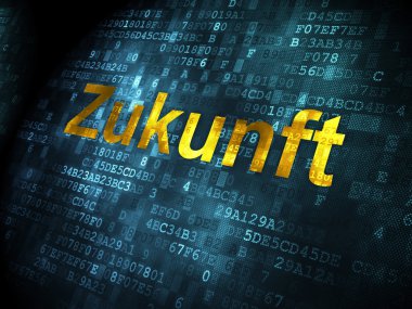 Zaman kavramı: Zukunft(german) dijital arka plan üzerinde