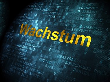 İş kavramı: Wachstum(german) dijital arka plan üzerinde