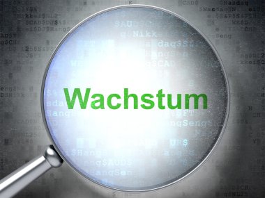 İş kavramı: Dijital üzerine optik cam ile Wachstum(german)