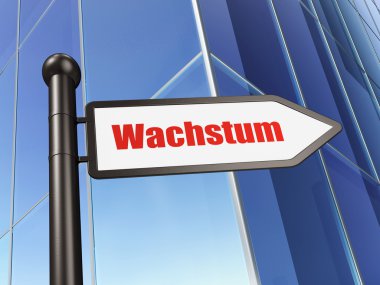 Ekonomi kavramı: arka bina üzerinde Wachstum(german)