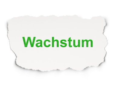 İş kavramı: Wachstum(german) kağıt arka plan üzerinde