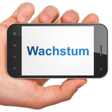Ekonomi kavramı: smartphone cep telefonu ile Wachstum(german)