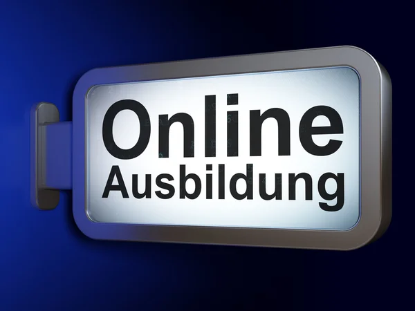 Koncepcja kształcenia: Online Ausbildung(german) na tle tablicy — Zdjęcie stockowe