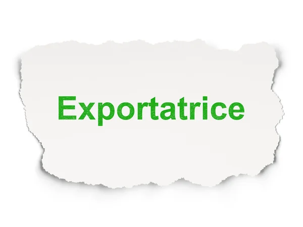 Geschäftskonzept: Exportatrice (französisch) auf Papierhintergrund — Stockfoto