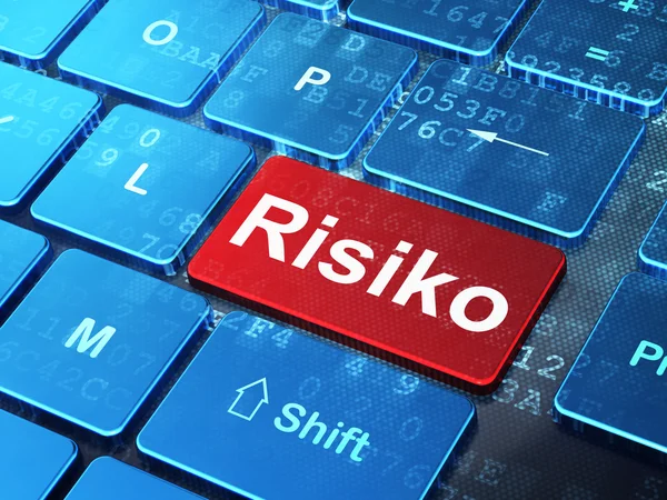 Concepto financiero: Risiko (alemán) en el fondo del teclado de la computadora —  Fotos de Stock