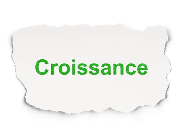 经营理念: Croissance(french) 纸张背景上 — 图库照片
