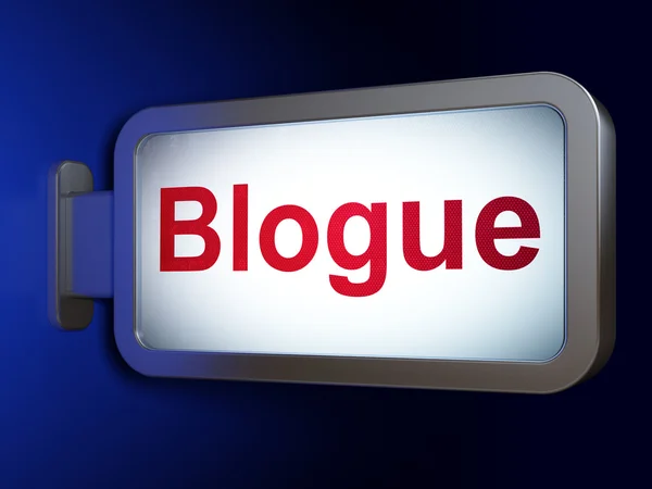 Koncepce rozvoje webu: Blogue(french) na billboard pozadí — Stock fotografie