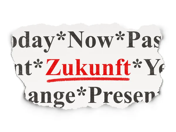 Концепция времени: Zukunft (немецкий) на бумажном фоне — стоковое фото