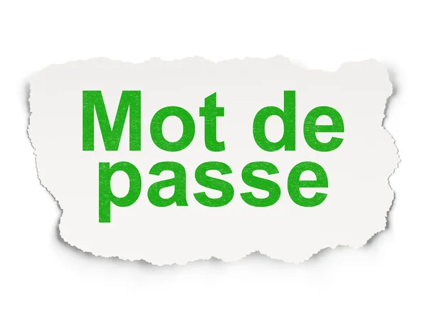 安全コンセプト: 紙の背景に Mot ・ デ ・ Passe(french) — ストック写真