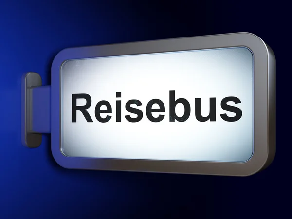 Concetto di istruzione: Reisebus (tedesco) su sfondo cartellone pubblicitario — Foto Stock