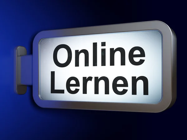 Концепция образования: Online Lernen (немецкий) на фоне рекламного щита — стоковое фото