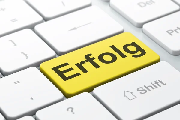 ビジネス コンセプト: コンピューター キーボードの背景に Erfolg(german) — ストック写真