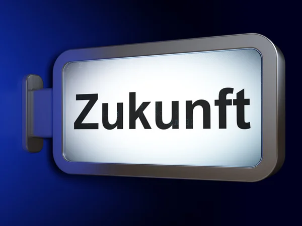 Concept de chronologie : Zukunft (allemand) sur fond de panneau d'affichage — Photo