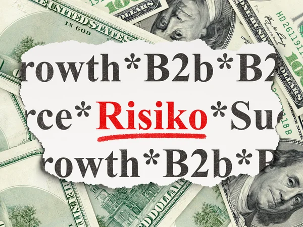 Business concept: Risiko(german) on Money background — Stock Photo, Image