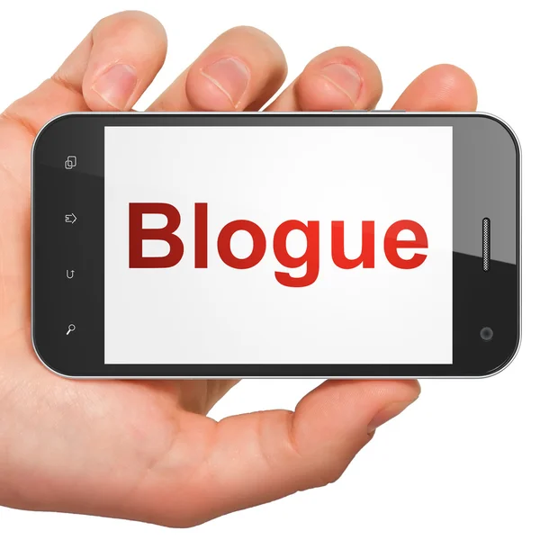 Koncepce designu webu: Blogue(french) na smartphone — Stock fotografie