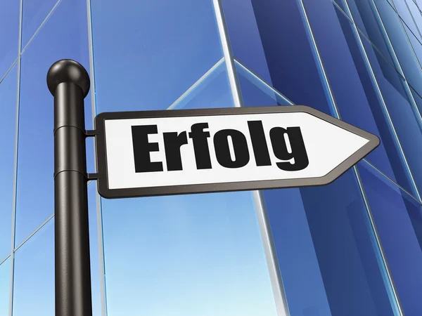 Financiën concept: Erfolg(german) op het opbouwen van achtergrond — Stockfoto
