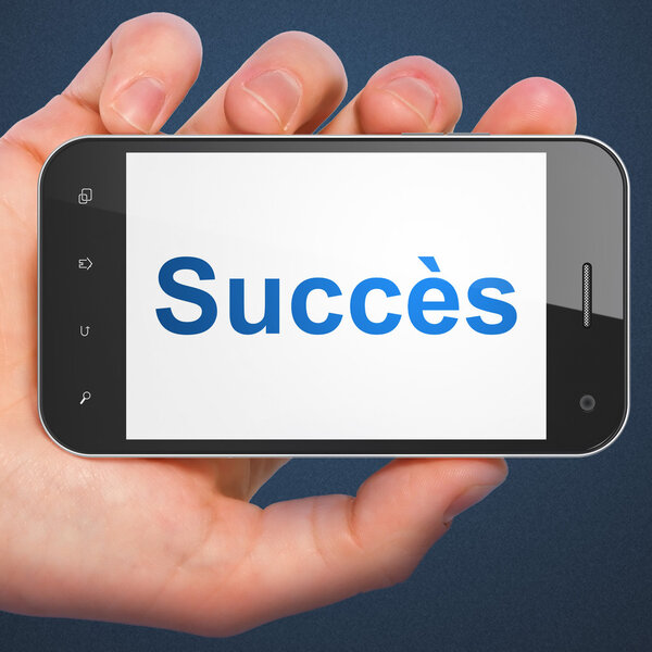 Business concept: Succes(french) on smartphone