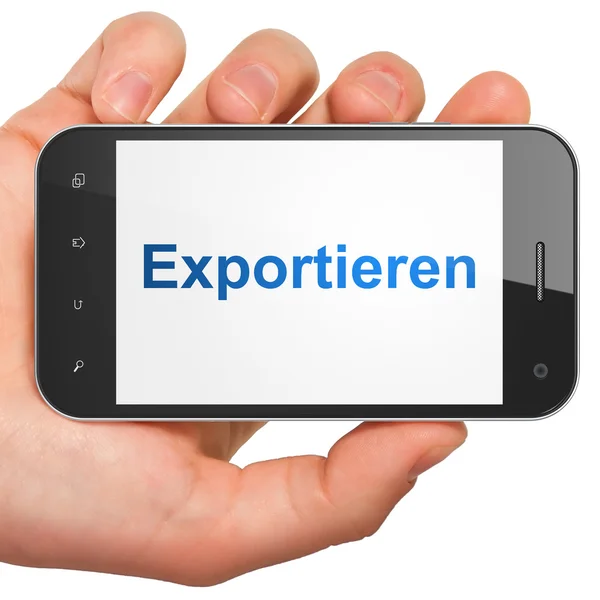 Concepto financiero: Exportieren (alemán) en smartphone —  Fotos de Stock