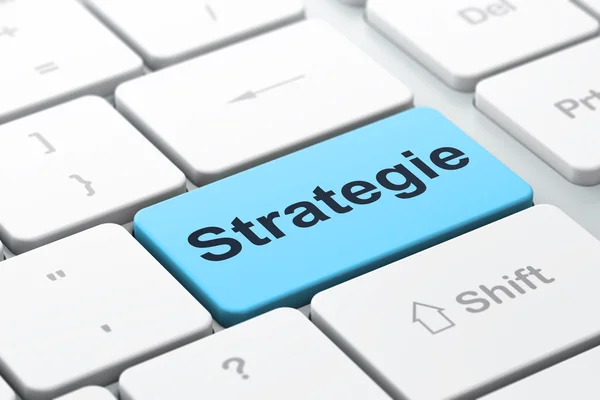 Finans konceptet: Strategie(german) på dator tangentbord ba — Stockfoto