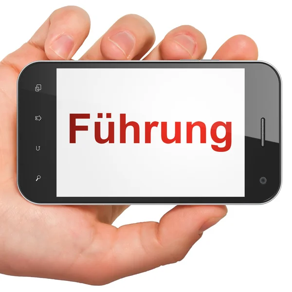 ビジネス コンセプト: スマート フォンの Fuhrung(german) — ストック写真