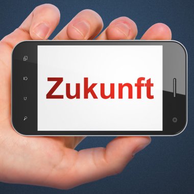 Zaman çizelgesi kavramı: smartphone cep telefonu ile Zukunft(german)