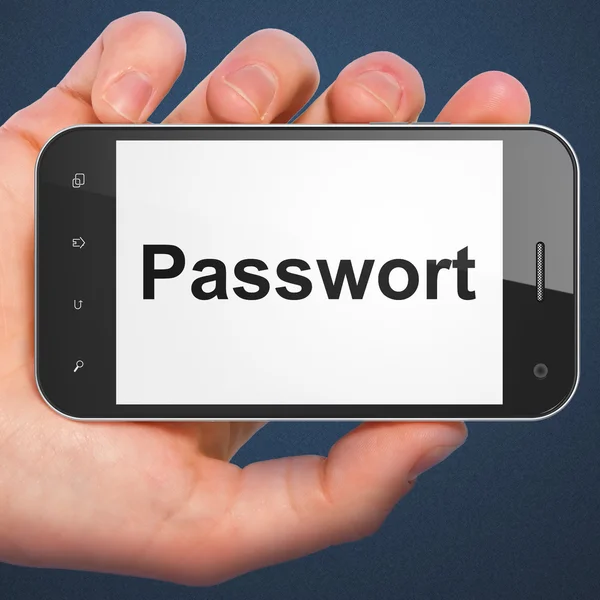 Концепция безопасности: Passwort (немецкий) на смартфоне — стоковое фото