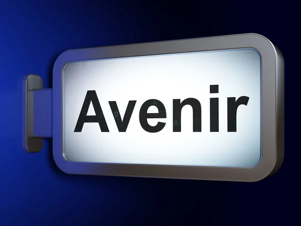 Έννοια του χρόνου: Avenir(french) σε πινακίδα φόντο — Φωτογραφία Αρχείου