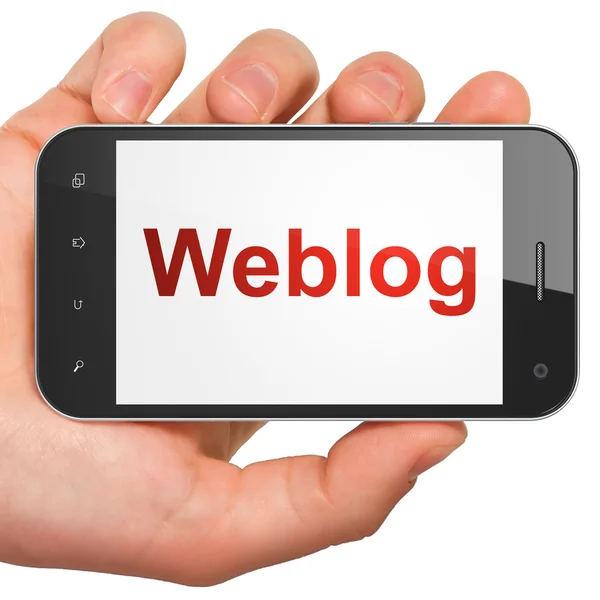 Web design concept: Weblog(german) on smartphone — Stock Photo, Image