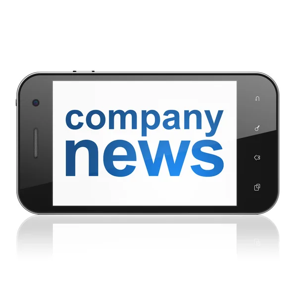 Nyheter koncept: företagsnyheter på smartphone — Stockfoto