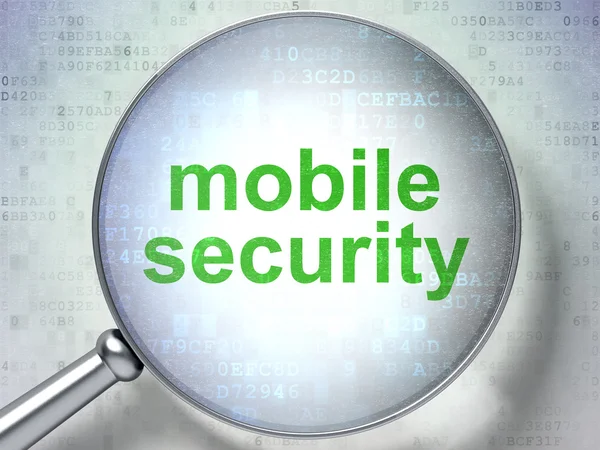 Skydd koncept: Mobile Security med optiska glas — Stockfoto