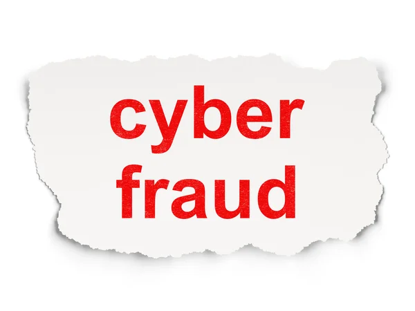 Sicherheitskonzept: Cyberbetrug auf dem Papier — Stockfoto