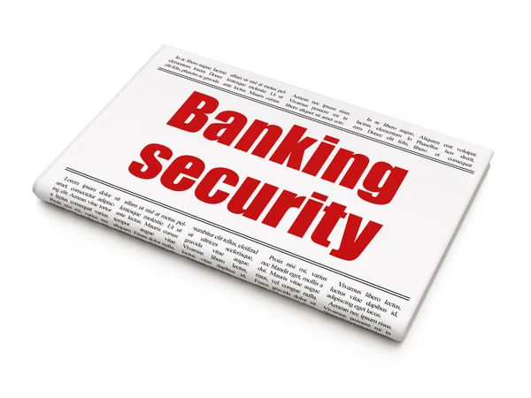 Concetto di notizie sulla protezione: titolo del giornale Banking Security — Foto Stock