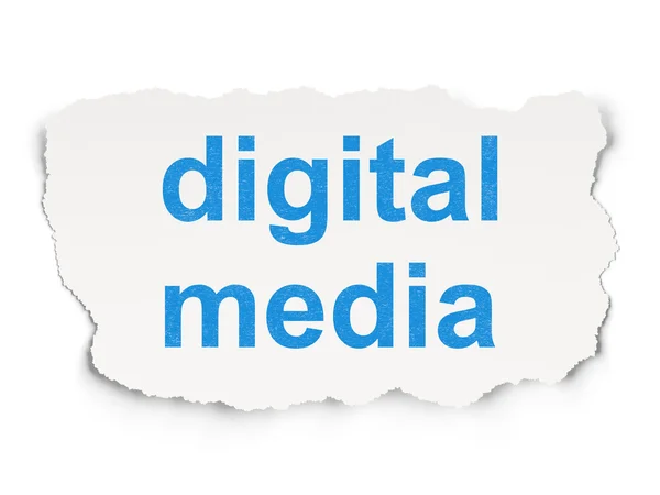 広告の概念: 紙の背景にデジタル メディア — ストック写真