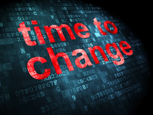 Concepto de línea de tiempo: Tiempo para cambiar en el fondo digital — Foto de Stock