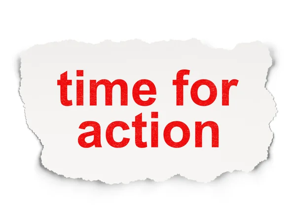 Tijdlijn concept: tijd voor actie op papier achtergrond — Stockfoto