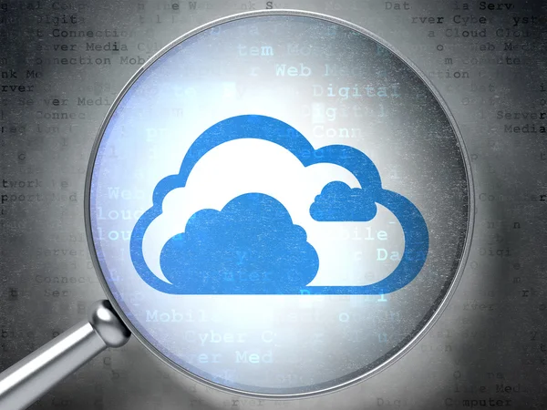 Felhő technológia koncepció: Cloud digitális b optikai üveg — Stock Fotó