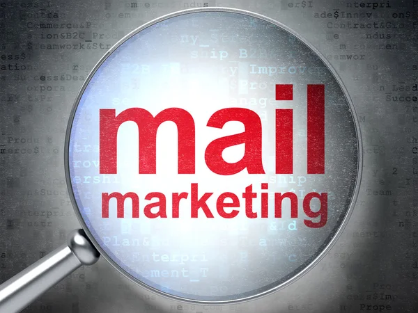 Koncept marketingu: Marketing Mail s optické sklo — Stock fotografie