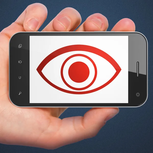 Concepto de protección: Eye on smartphone —  Fotos de Stock