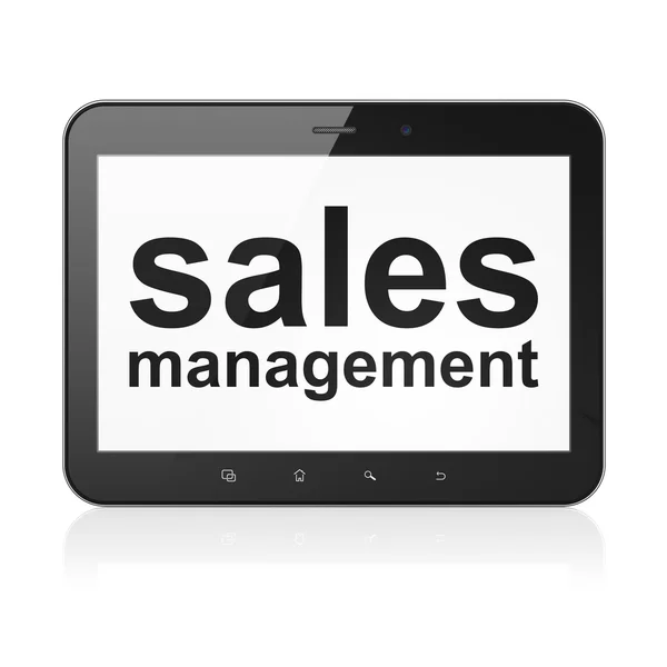 Reklamní koncepce: Sales Management v počítači tablet pc — Stock fotografie