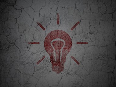 Ekonomi kavramı: grunge duvar arka plan üzerinde ampul