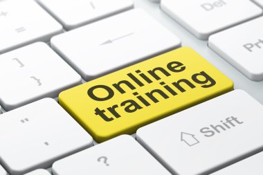 eğitimi kavramı: bilgisayar klavye backgrou online eğitim
