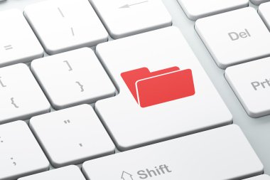 İş kavramı: bilgisayar klavye arka plan üzerinde klasör