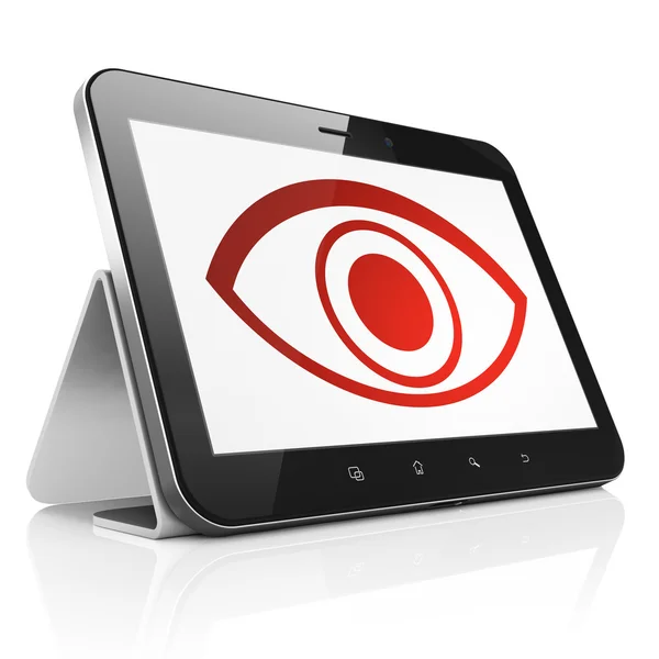 Sicherheitskonzept: Auge auf Tablet-PC — Stockfoto