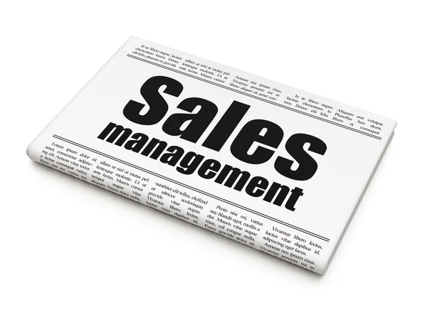 Conceito de notícias de marketing: manchete de jornal Sales Management — Fotografia de Stock