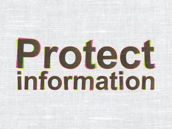 Skydd koncept: skydda Information på tyg textur bakgrunds — Stockfoto