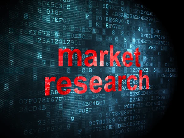 Marketingové koncepce: průzkum trhu na digitální pozadí — Stock fotografie