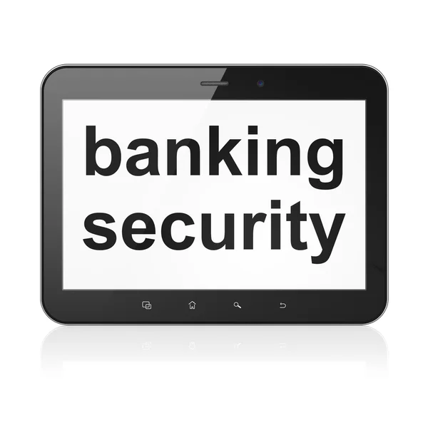 Säkerhetskoncept: banksäkerhet på tablet pc-dator — Stockfoto